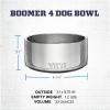 YETI Boomer 4, Stainless Steel, Non-Slip Dog Bowl, Holds 32 Ounces(Tropical Pink)
