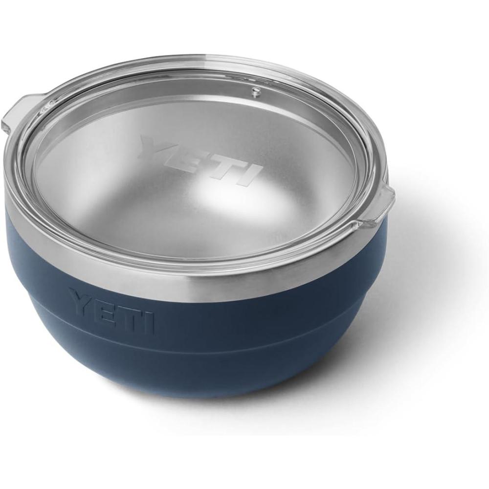 imageYETI Rambler Bowl Vacuum Insulated Stackable and Nestable Stainless Steel Bowl with Lid 1 Quart NavyNavy