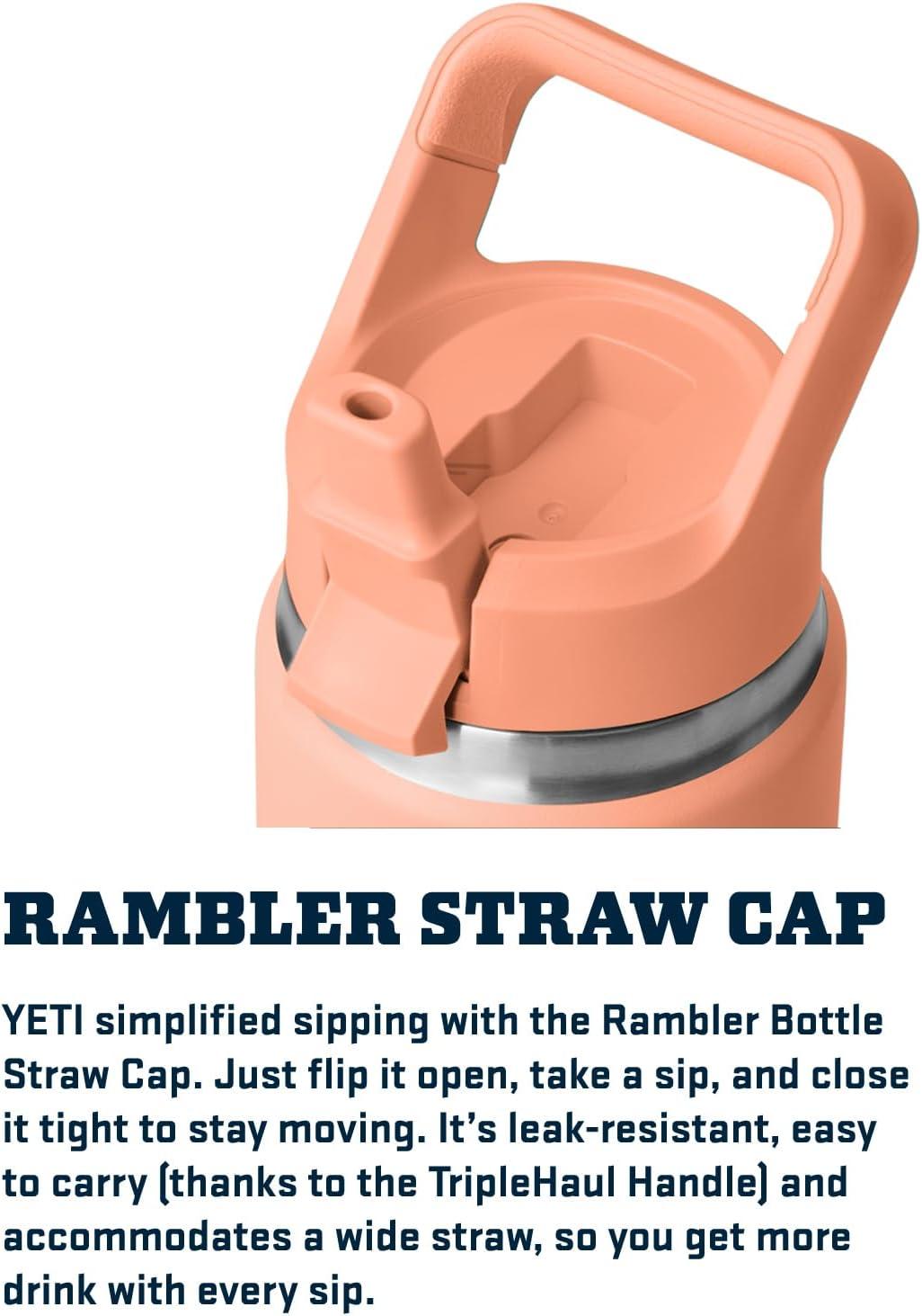 imageYETI Rambler 26 oz Bottle Vacuum Insulated Stainless Steel with Color Matching Straw CapLowcountry Peach