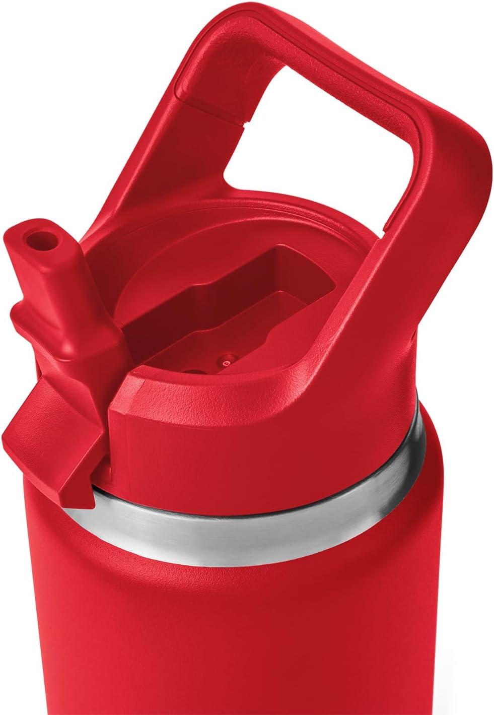 imageYETI Rambler 26 oz Bottle Vacuum Insulated Stainless Steel with Color Matching Straw CapRescue Red