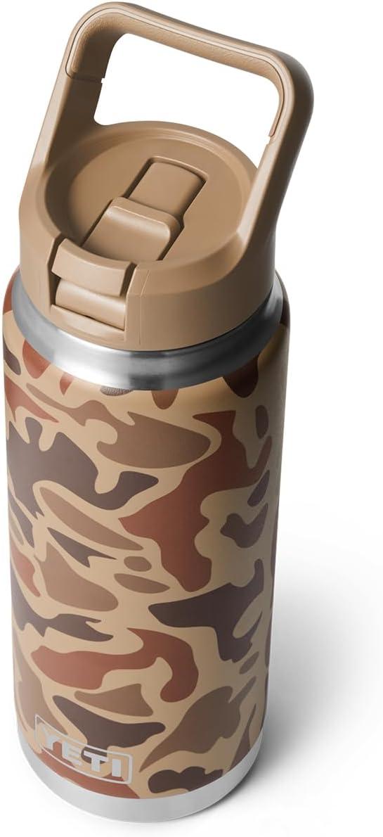 imageYETI Rambler 26 oz Bottle Vacuum Insulated Stainless Steel with Color Matching Straw CapWetlands Camo