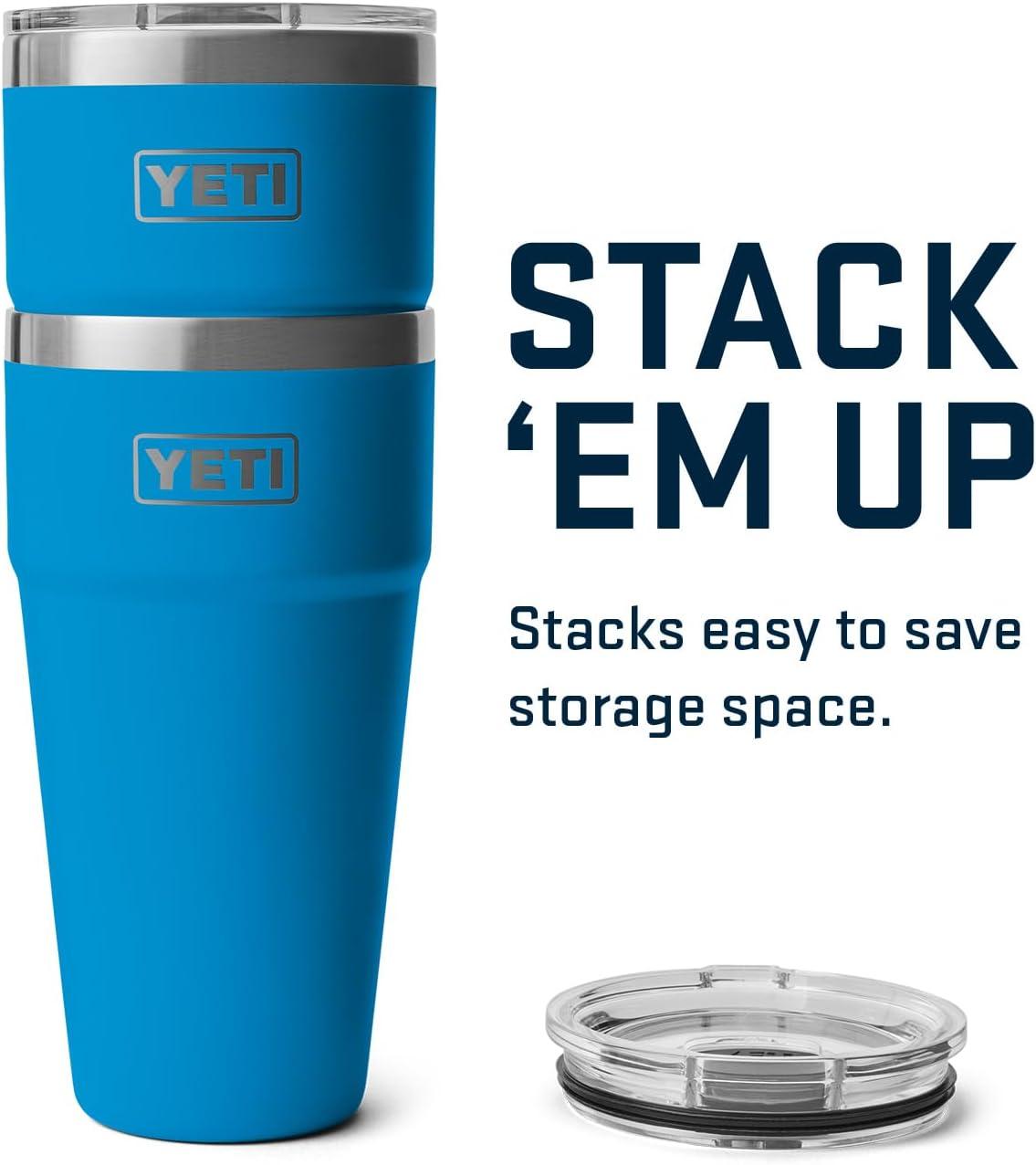 imageYETI Rambler 30 oz Stackable Tumbler Stainless Steel Vacuum Insulated with MagSlider LidBig Wave Blue