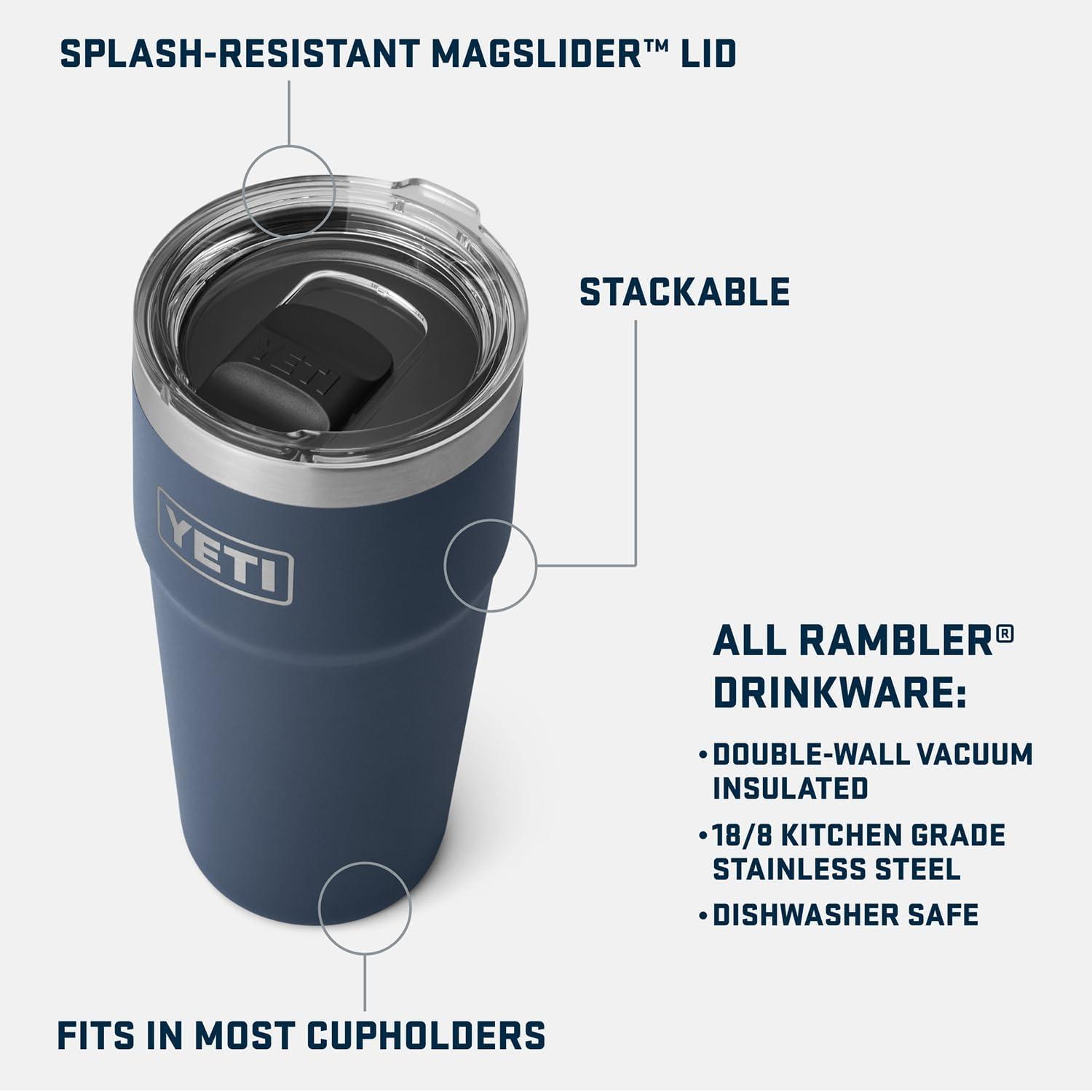 imageYETI Rambler 30 oz Stackable Tumbler Stainless Steel Vacuum Insulated with MagSlider LidBig Wave Blue