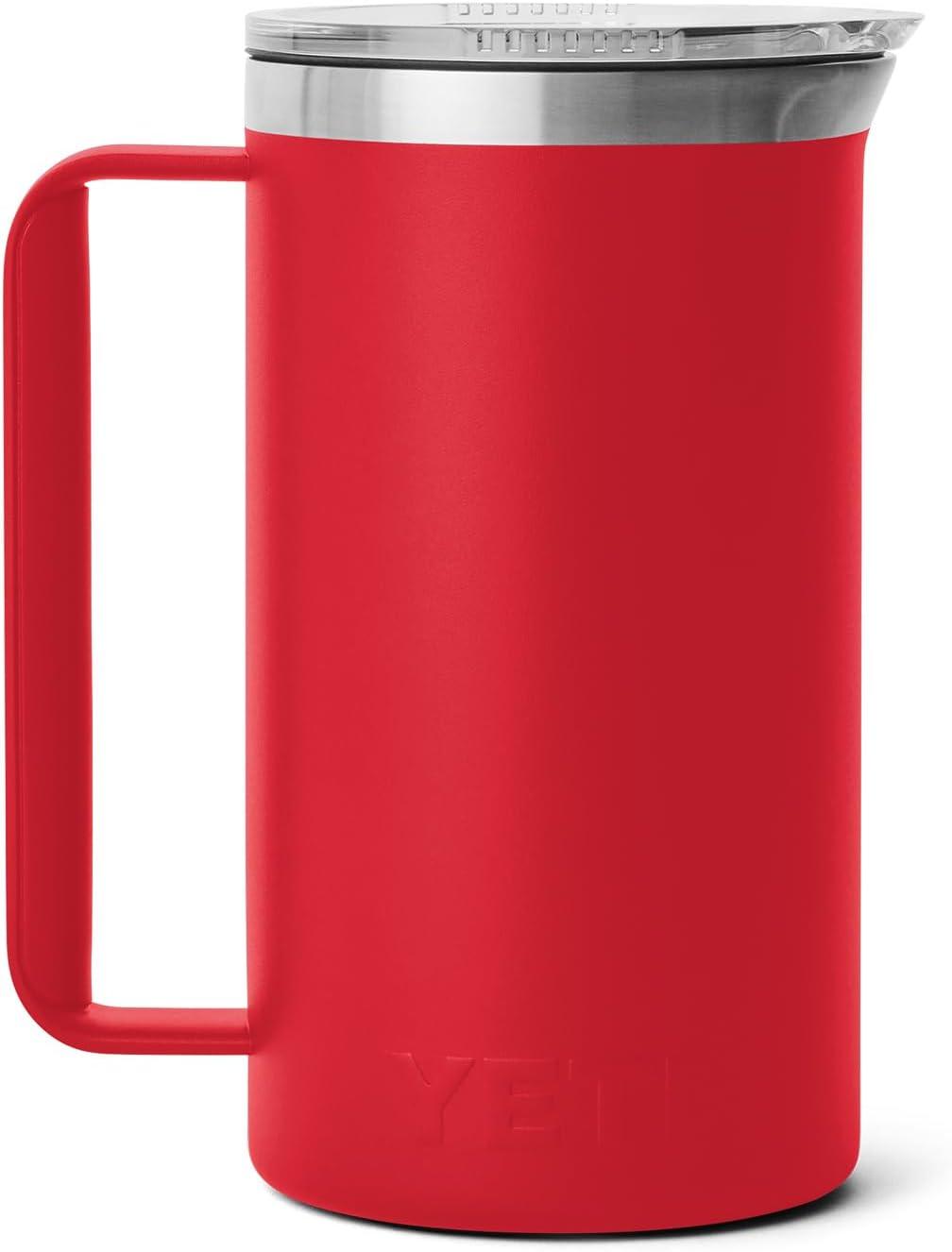imageYETI Rambler 64 oz Pitcher Vacuum Insulated Stainless Steel with MagSlider Lid Tropical PinkRescue Red