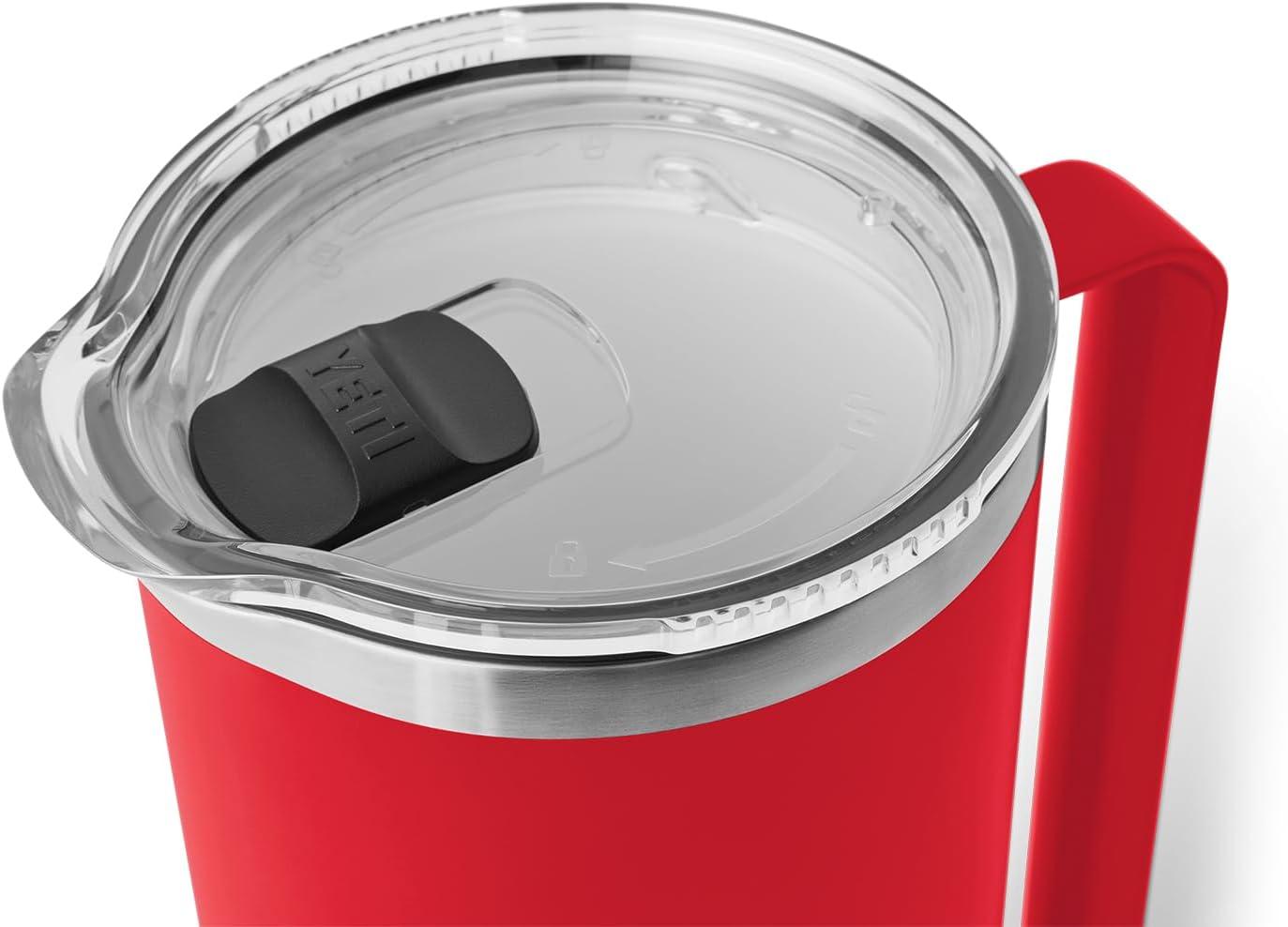 imageYETI Rambler 64 oz Pitcher Vacuum Insulated Stainless Steel with MagSlider Lid Tropical PinkRescue Red