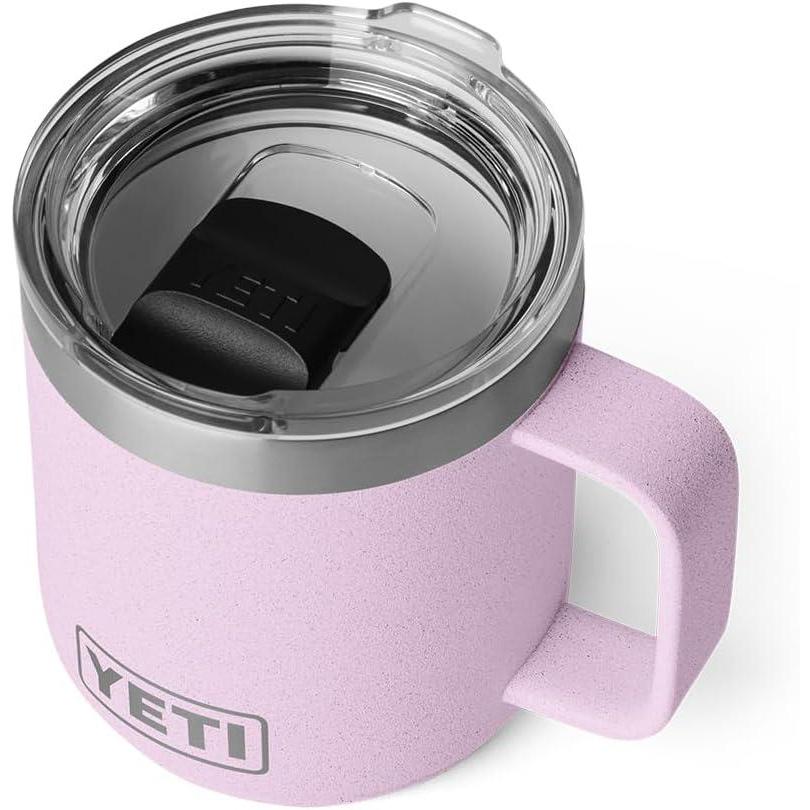 imageYETI Rambler 10 oz Ceramic Lined Stackable Mug Vacuum Insulated Stainless Steel with MagSlider Lid Tropical PinkCherry Blossom