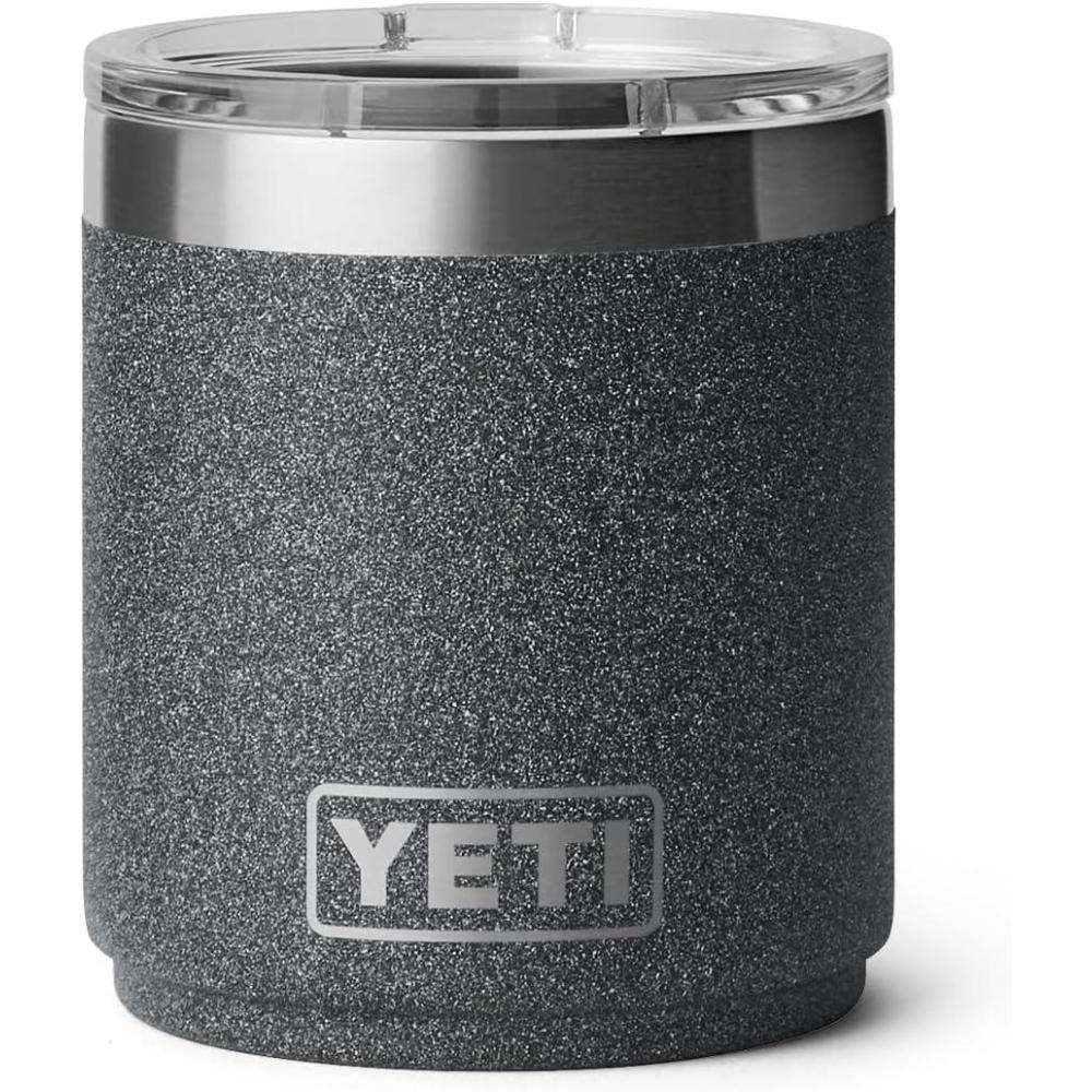 imageYETI Rambler 10 oz Stackable Lowball 20 Vacuum Insulated Stainless Steel with MagSlider Lid SeafoamBlack StoneTextured