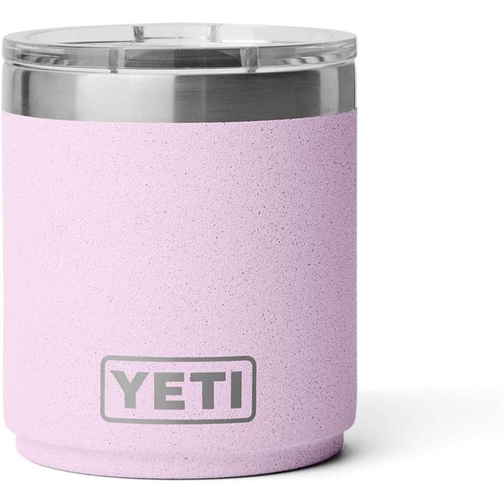 imageYETI Rambler 10 oz Stackable Lowball 20 Vacuum Insulated Stainless Steel with MagSlider Lid SeafoamCherry Blossom  Textured