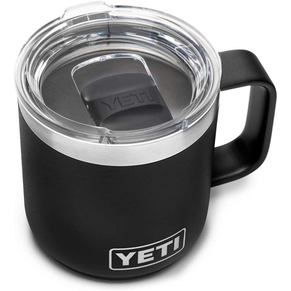 imageYETI Rambler 10 oz Stackable Mug Vacuum Insulated Stainless Steel with MagSlider Lid WhiteBlack