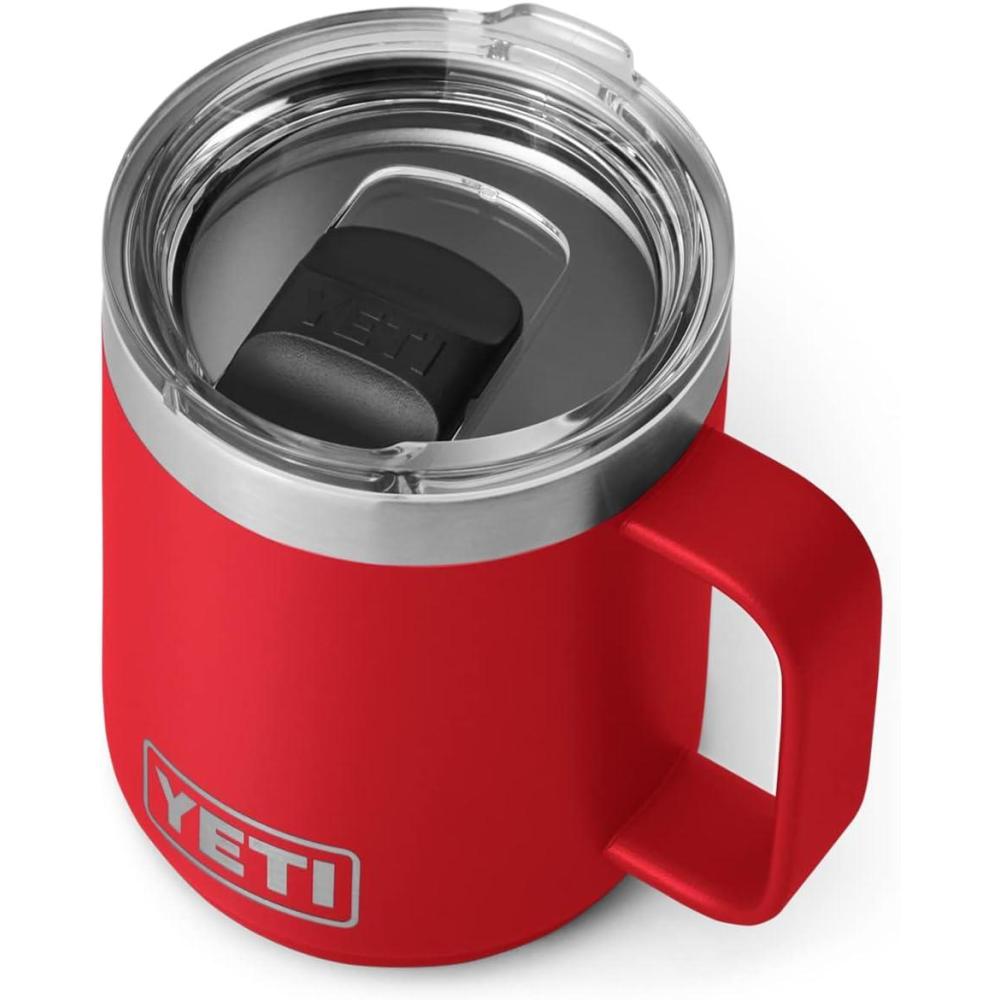 imageYETI Rambler 10 oz Stackable Mug Vacuum Insulated Stainless Steel with MagSlider Lid WhiteRescue Red