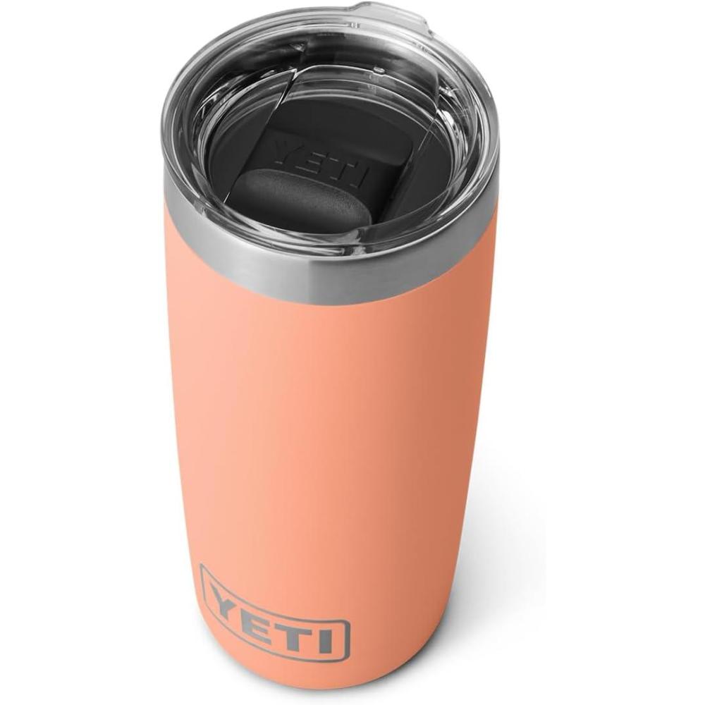 imageYETI Rambler 10 oz Tumbler Stainless Steel Vacuum Insulated with MagSlider Lid WhiteLowcountry Peach