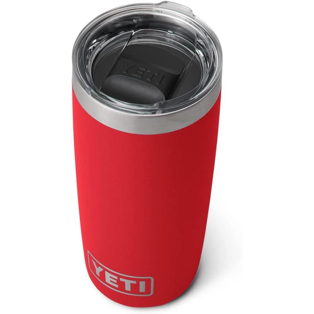 imageYETI Rambler 10 oz Tumbler Stainless Steel Vacuum Insulated with MagSlider Lid WhiteRescue Red