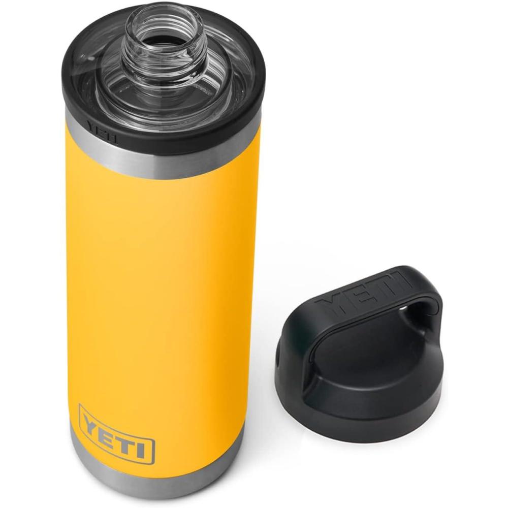 imageYETI Rambler 18 oz Bottle Vacuum Insulated Stainless Steel with Chug Cap WhiteAlpine Yellow