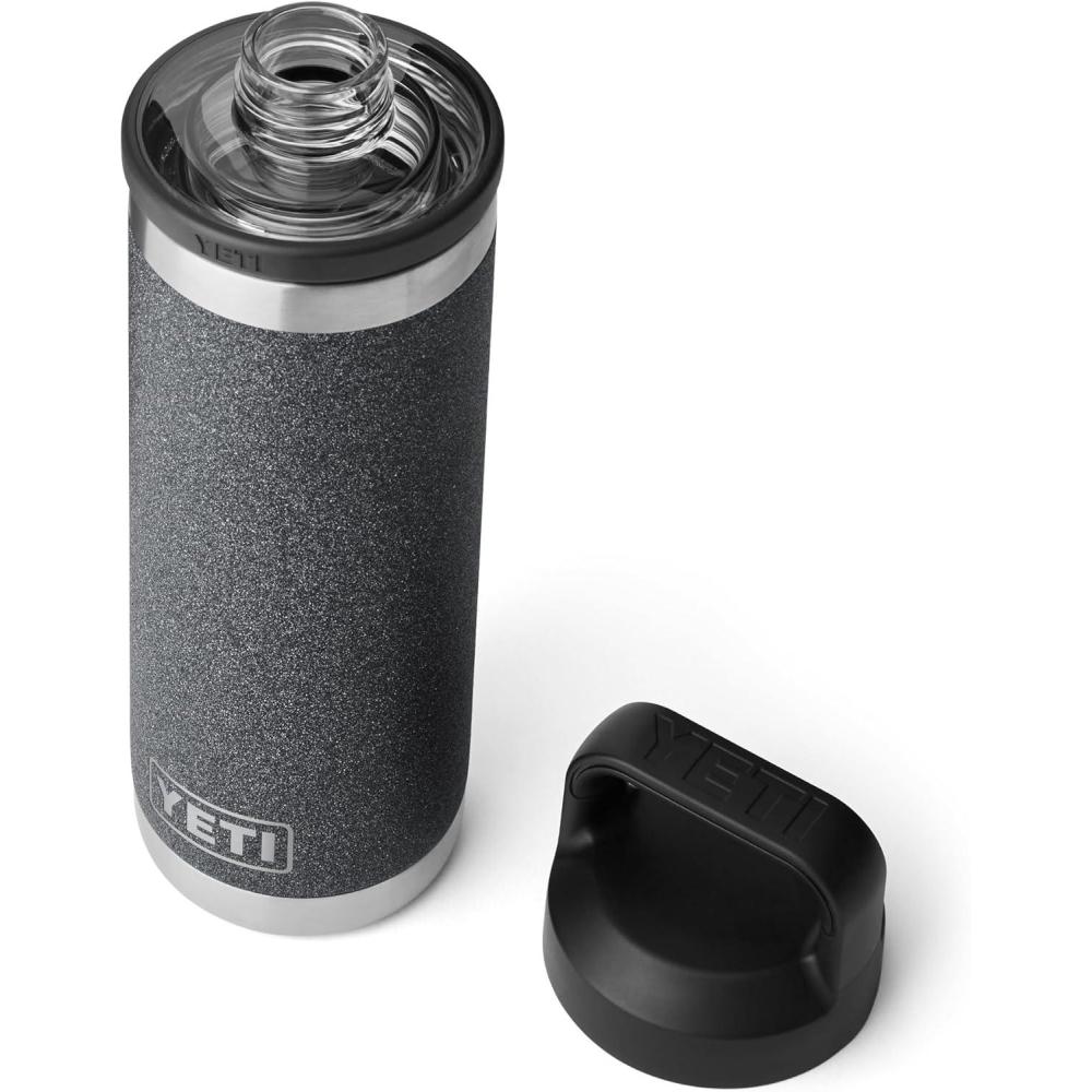 imageYETI Rambler 18 oz Bottle Vacuum Insulated Stainless Steel with Chug Cap WhiteBlack StoneTextured
