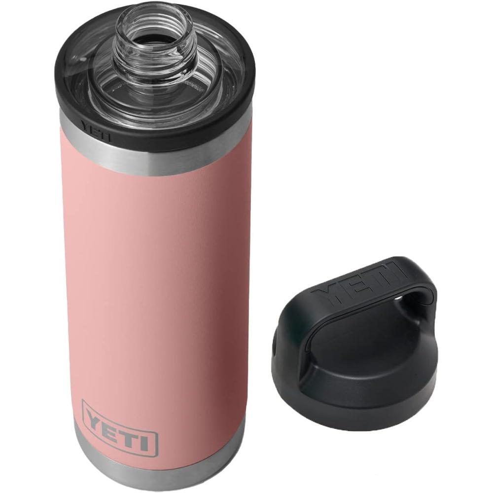 imageYETI Rambler 18 oz Bottle Vacuum Insulated Stainless Steel with Chug Cap WhiteSandstone Pink