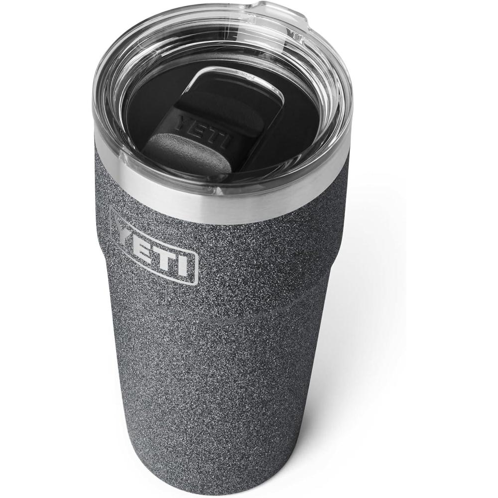 imageYETI Rambler 20 oz Stackable Tumbler Stainless Steel Vacuum Insulated with MagSlider LidBlack StoneTextured