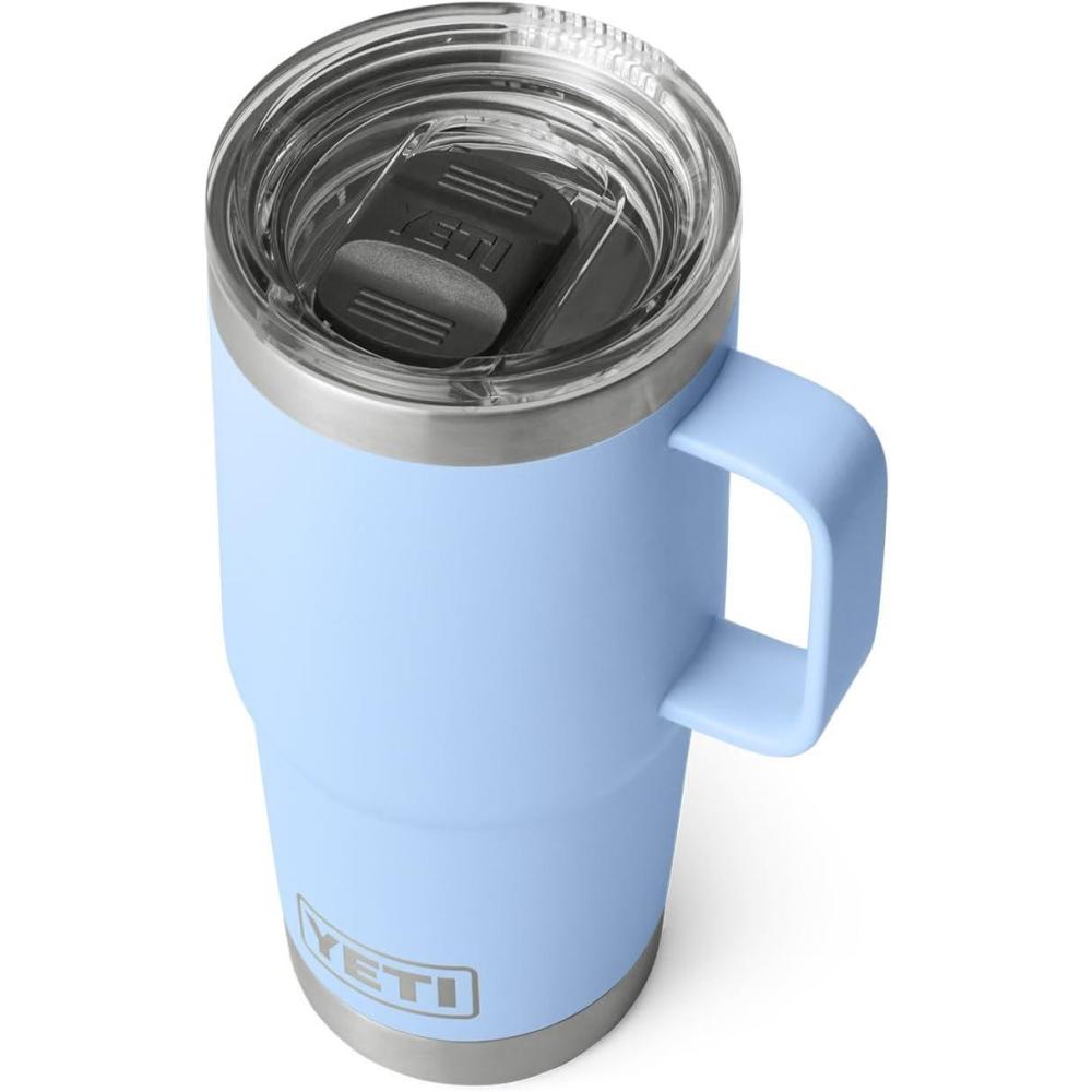 imageYETI Rambler 20 oz Travel Mug Stainless Steel Vacuum Insulated with Stronghold LidBig Sky Blue