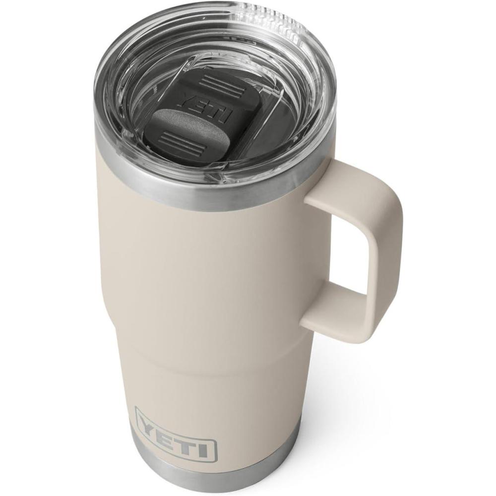imageYETI Rambler 20 oz Travel Mug Stainless Steel Vacuum Insulated with Stronghold LidCape Taupe