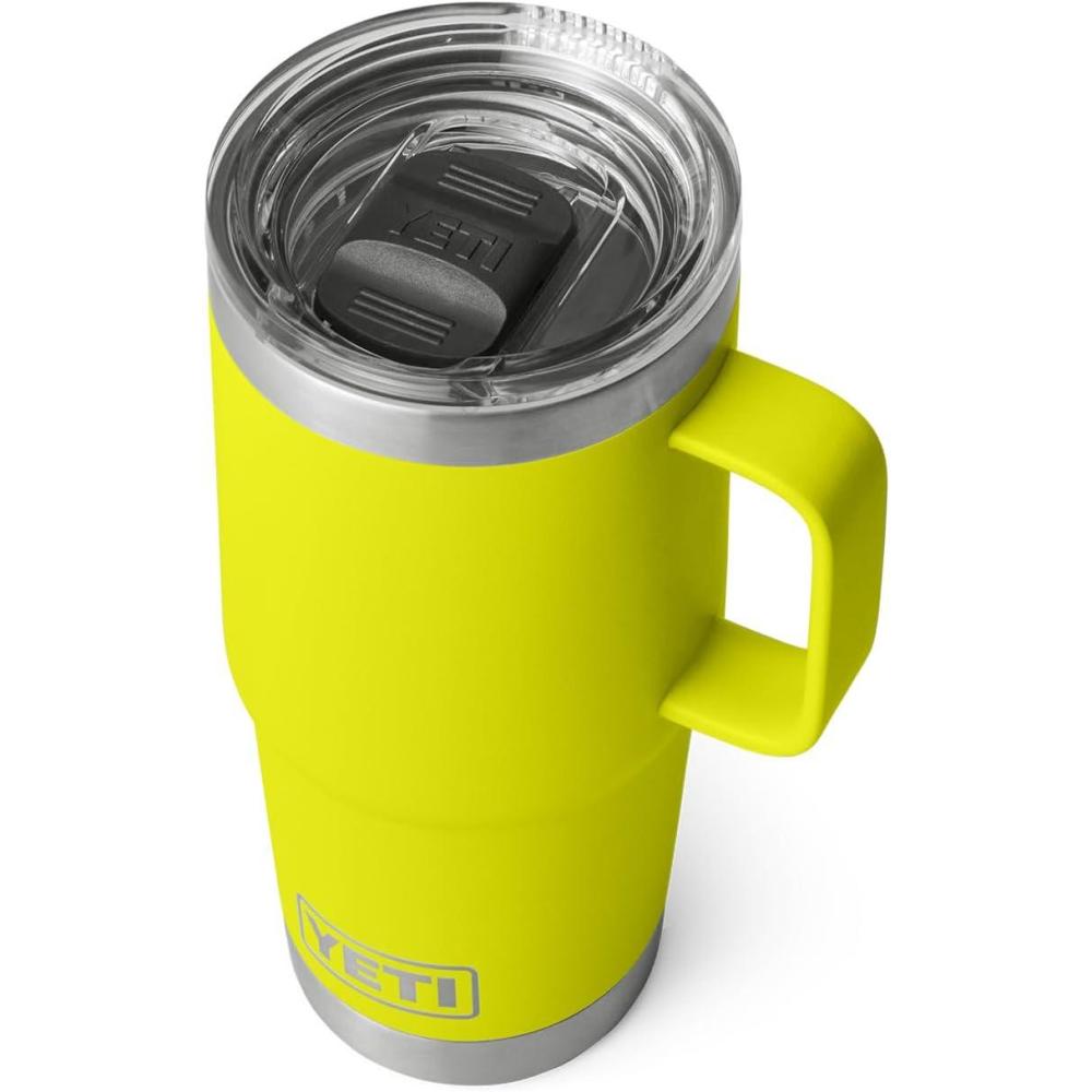 imageYETI Rambler 20 oz Travel Mug Stainless Steel Vacuum Insulated with Stronghold LidFirefly Yellow