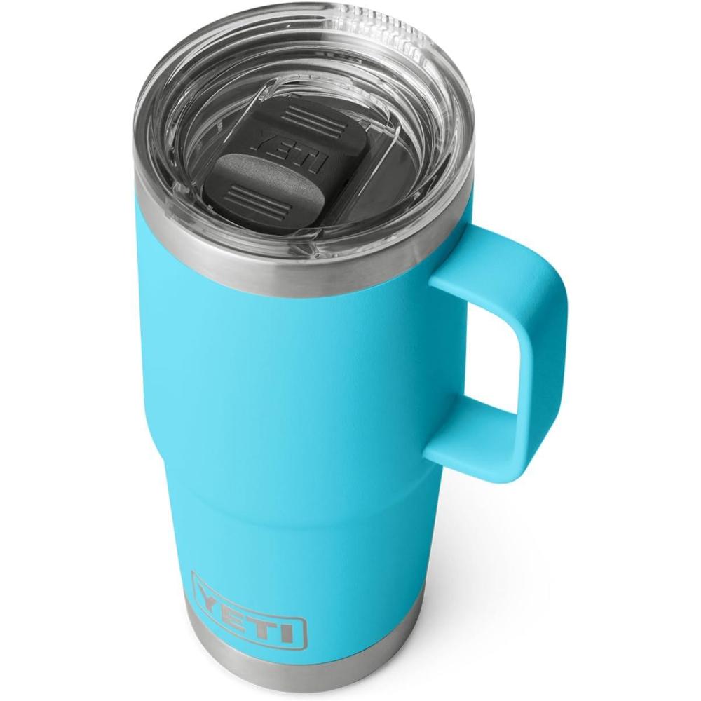 imageYETI Rambler 20 oz Travel Mug Stainless Steel Vacuum Insulated with Stronghold LidReef Blue