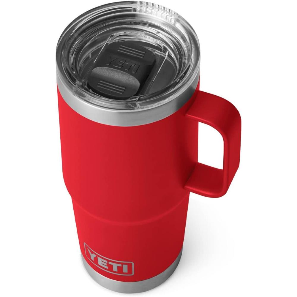 imageYETI Rambler 20 oz Travel Mug Stainless Steel Vacuum Insulated with Stronghold LidRescue Red