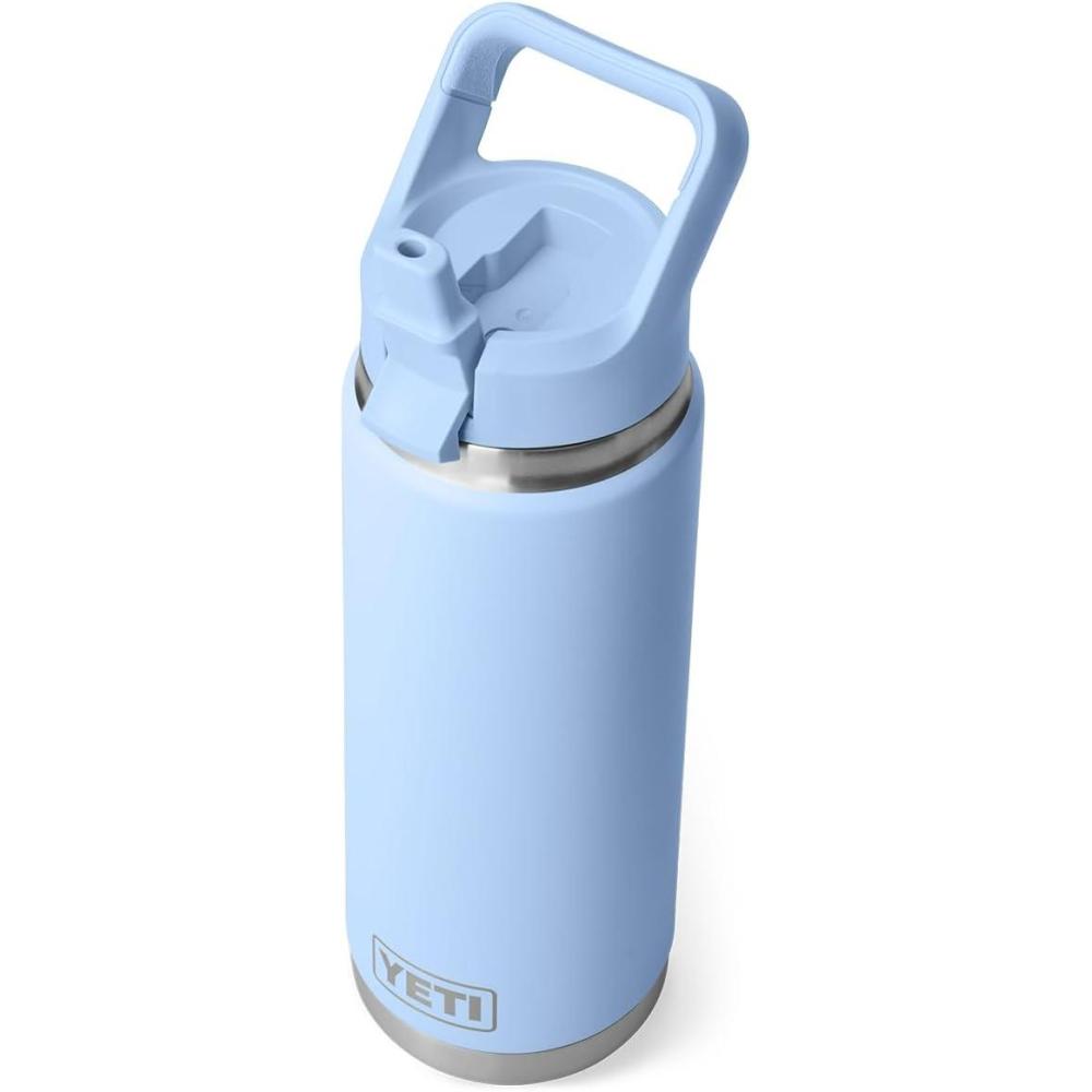imageYETI Rambler 26 oz Bottle Vacuum Insulated Stainless Steel with Color Matching Straw CapBig Sky Blue
