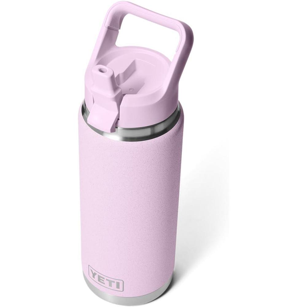 imageYETI Rambler 26 oz Bottle Vacuum Insulated Stainless Steel with Color Matching Straw CapCherry Blossom Textured