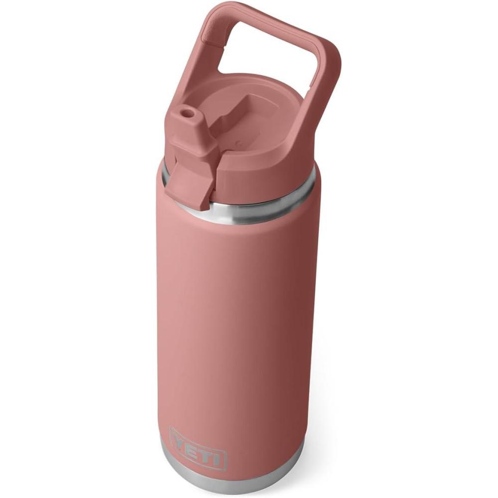 imageYETI Rambler 26 oz Bottle Vacuum Insulated Stainless Steel with Color Matching Straw CapSandstone Pink