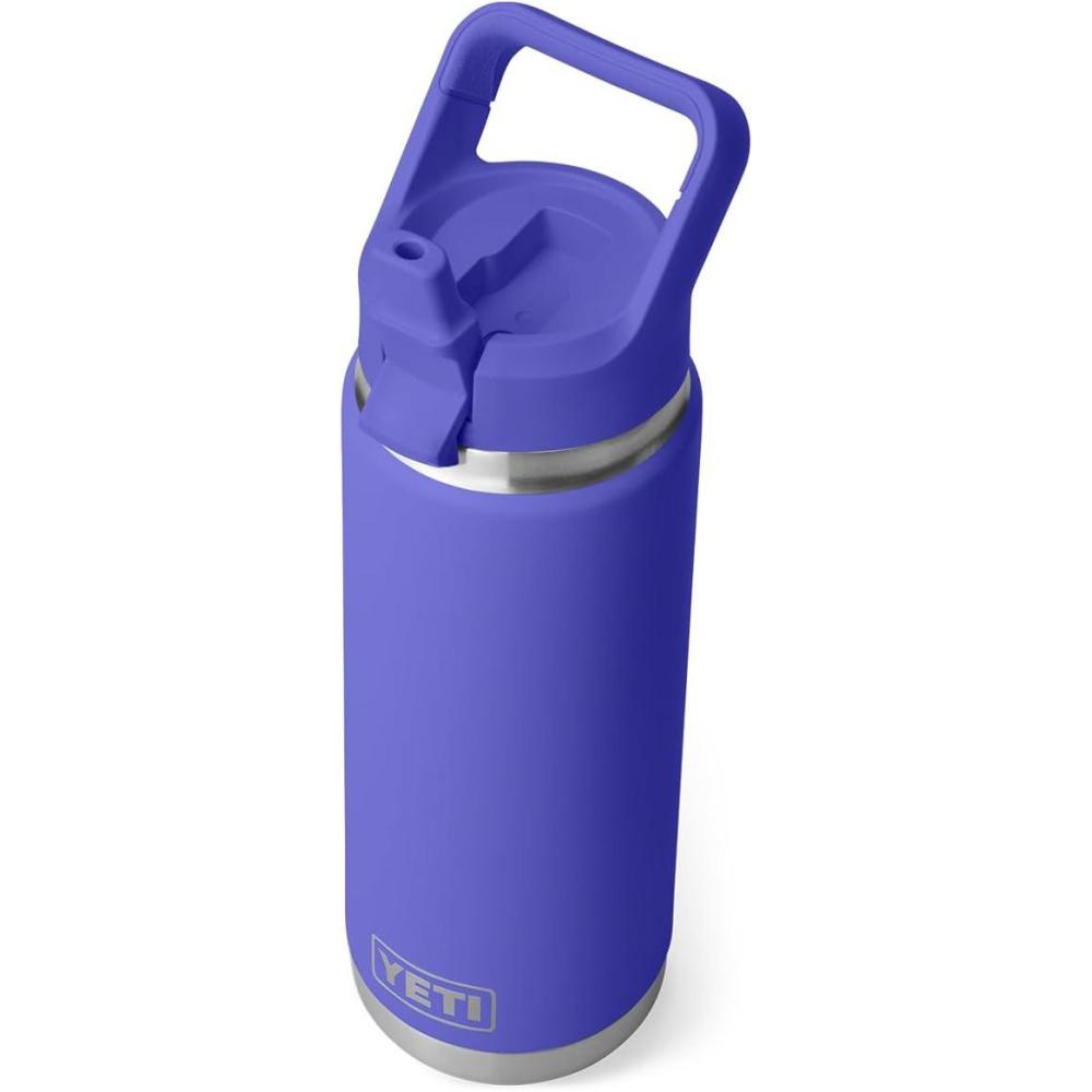 imageYETI Rambler 26 oz Bottle Vacuum Insulated Stainless Steel with Color Matching Straw CapUltramarine Violet