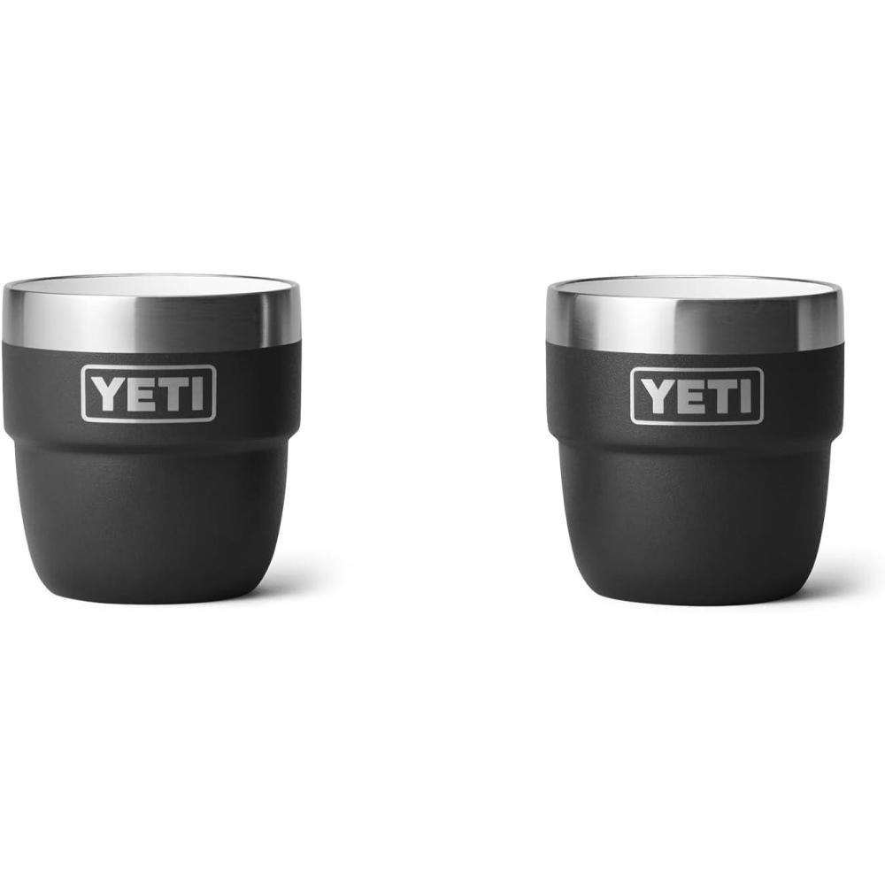 imageYETI Rambler 4 oz Stackable Cup Stainless Steel Vacuum Insulated EspressoCoffee Cup 2 PackBlack