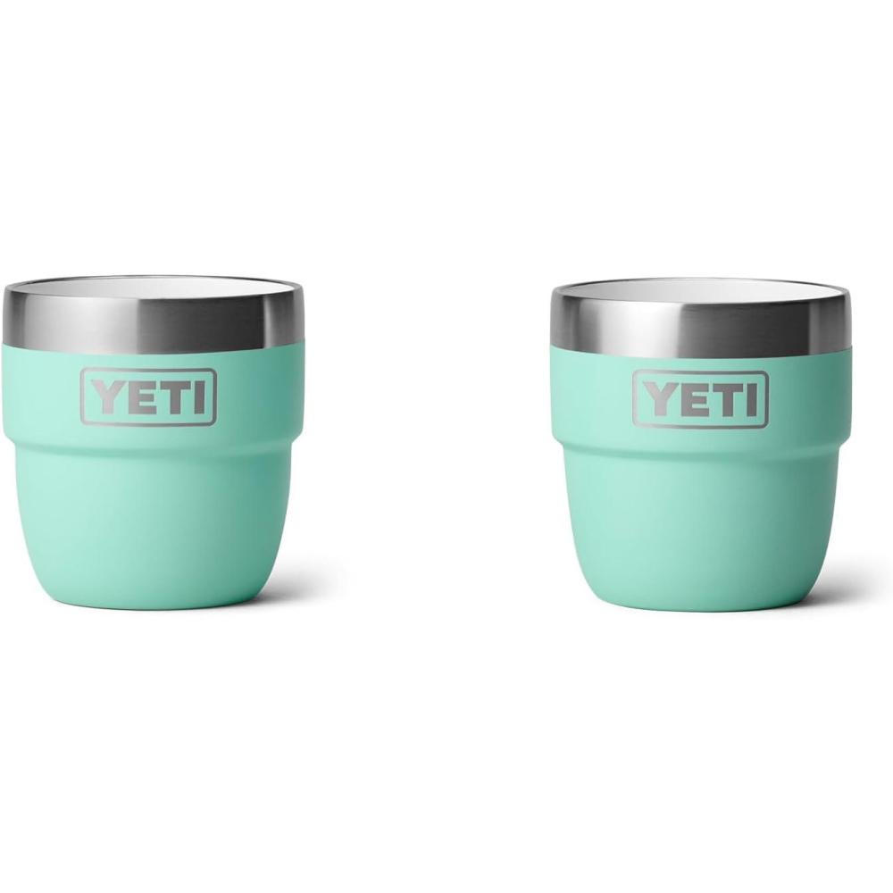 imageYETI Rambler 4 oz Stackable Cup Stainless Steel Vacuum Insulated EspressoCoffee Cup 2 PackSeafoam
