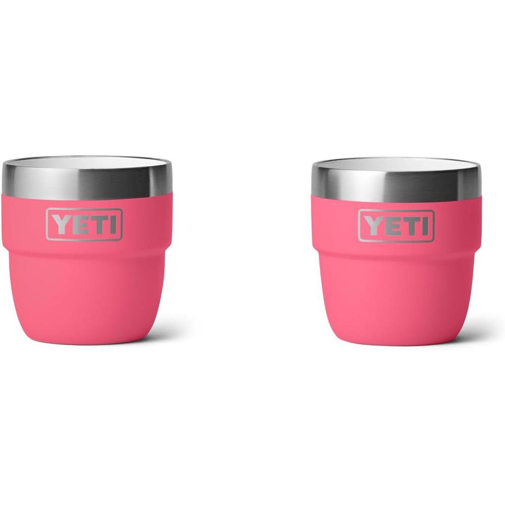 imageYETI Rambler 4 oz Stackable Cup Stainless Steel Vacuum Insulated EspressoCoffee Cup 2 PackTropical Pink