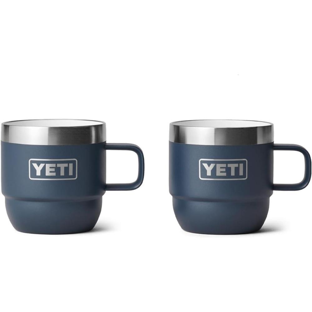 imageYETI Rambler 6 oz Stackable Mug Stainless Steel Vacuum Insulated EspressoCoffee Mug 2 PackNavy