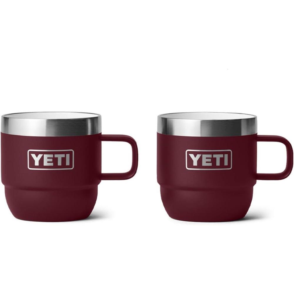 imageYETI Rambler 6 oz Stackable Mug Stainless Steel Vacuum Insulated EspressoCoffee Mug 2 PackWild Vine Red