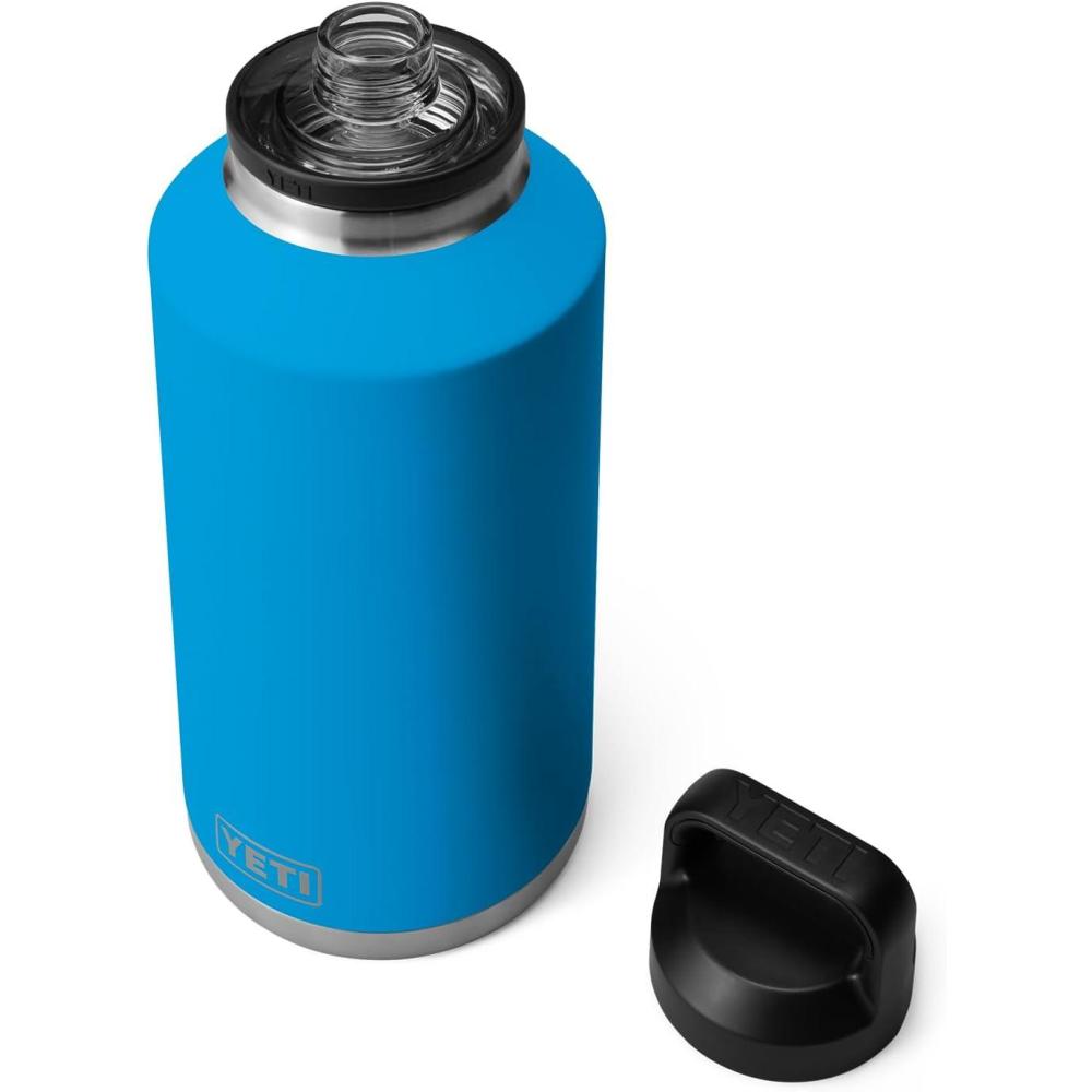 imageYETI Rambler 64 oz Bottle Vacuum Insulated Leakproof Stainless Steel with Chug Cap NavyBig Wave Blue