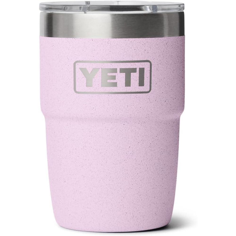 imageYETI Rambler 8 oz Insulated Coffee Mug with Lid  Stackable DoubleWall Vacuum Insulated Coffee Cup  DuraSip Ceramic Lining  BaristaFriendly Design  Stainless Steel  Dishwasher SafeCherry Blossom