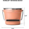 YETI Beverage/Ice Bucket, Holds 6 Longnecks or 3 Bottles of Wine(Lowcountry Peach)