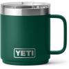 YETI Rambler 10 oz Ceramic Lined Stackable Mug, Vacuum Insulated, Stainless Steel with MagSlider Lid, Tropical Pink(Black Forest Green)