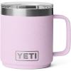 YETI Rambler 10 oz Ceramic Lined Stackable Mug, Vacuum Insulated, Stainless Steel with MagSlider Lid, Tropical Pink(Cherry Blossom)