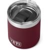 YETI Rambler 10 oz Stackable Lowball 2.0, Vacuum Insulated, Stainless Steel with MagSlider Lid, Seafoam(Wild Vine Red)