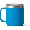 YETI Rambler 10 oz Stackable Mug, Vacuum Insulated, Stainless Steel with MagSlider Lid, White(Big Wave Blue)