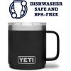 YETI Rambler 10 oz Stackable Mug, Vacuum Insulated, Stainless Steel with MagSlider Lid, White(Black)