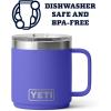YETI Rambler 10 oz Stackable Mug, Vacuum Insulated, Stainless Steel with MagSlider Lid, White(Ultramarine Violet)