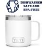 YETI Rambler 10 oz Stackable Mug, Vacuum Insulated, Stainless Steel with MagSlider Lid, White(White)