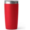 YETI Rambler 10 oz Tumbler, Stainless Steel, Vacuum Insulated with MagSlider Lid, White(Rescue Red)