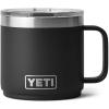 YETI Rambler 14 oz Ceramic Lined Stackable Mug, Vacuum Insulated, Stainless Steel with MagSlider Lid, Seafoam(Black)