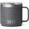 YETI Rambler 14 oz Ceramic Lined Stackable Mug, Vacuum Insulated, Stainless Steel with MagSlider Lid, Seafoam(Black Stone-Textured)