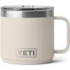 YETI Rambler 14 oz Ceramic Lined Stackable Mug, Vacuum Insulated, Stainless Steel with MagSlider Lid, Seafoam(Cape Taupe)