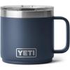 YETI Rambler 14 oz Ceramic Lined Stackable Mug, Vacuum Insulated, Stainless Steel with MagSlider Lid, Seafoam(Navy)