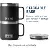YETI Rambler 14 oz Stackable Mug, Vacuum Insulated, Stainless Steel with MagSlider Lid(Black)